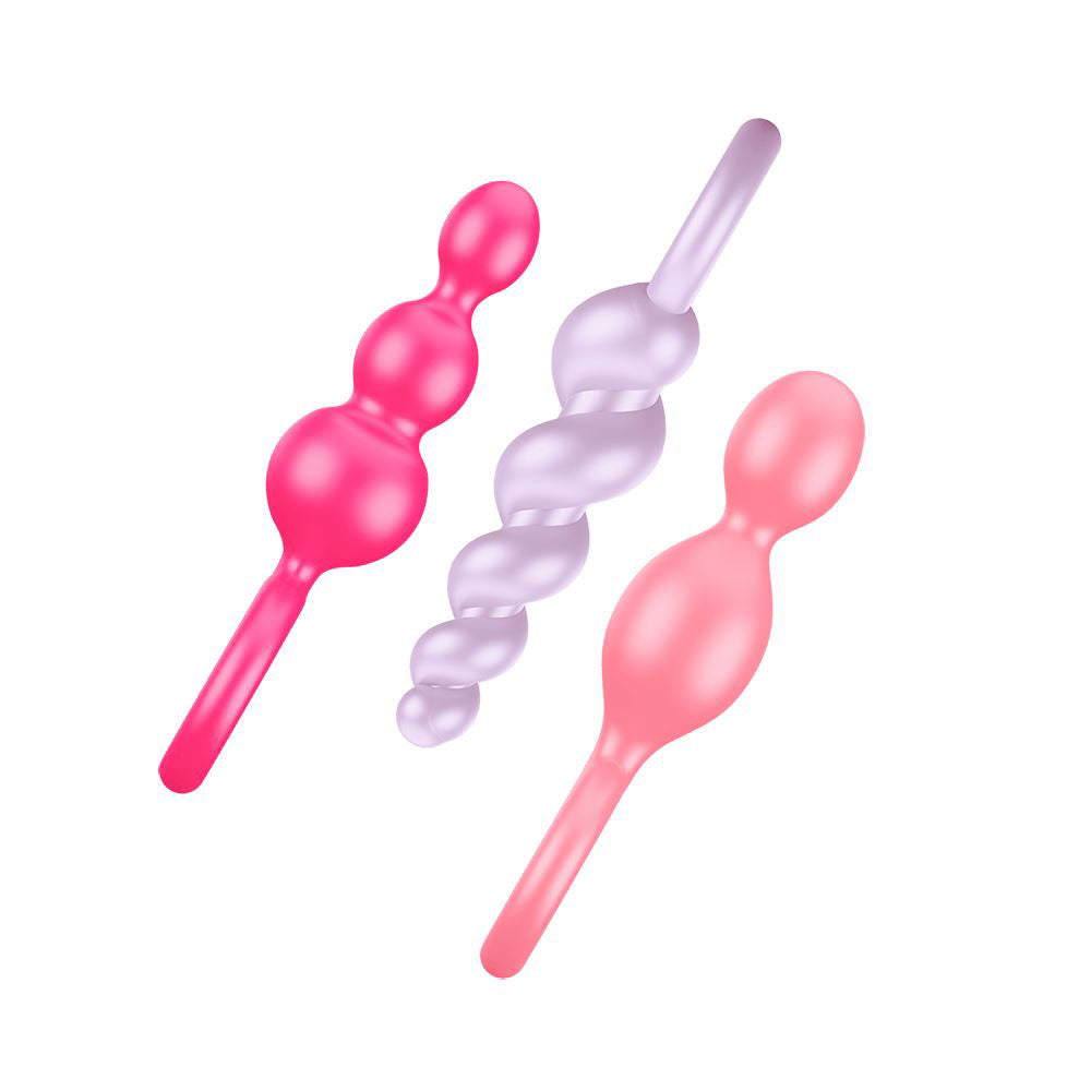 Satisfyer Booty Call Set Of 3 Multicolour Anal Plugs Anal Range > Anal Beads 5.5 Inches, Anal Beads, Both, NEWLY-IMPORTED, Silicone - So Luxe Lingerie
