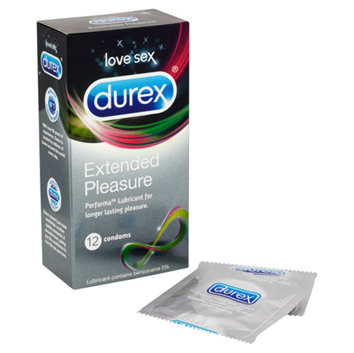 Durex Extended Pleasure 12 Pack Condoms Condoms > Control Condoms Control Condoms, Latex, Male, NEWLY-IMPORTED - So Luxe Lingerie
