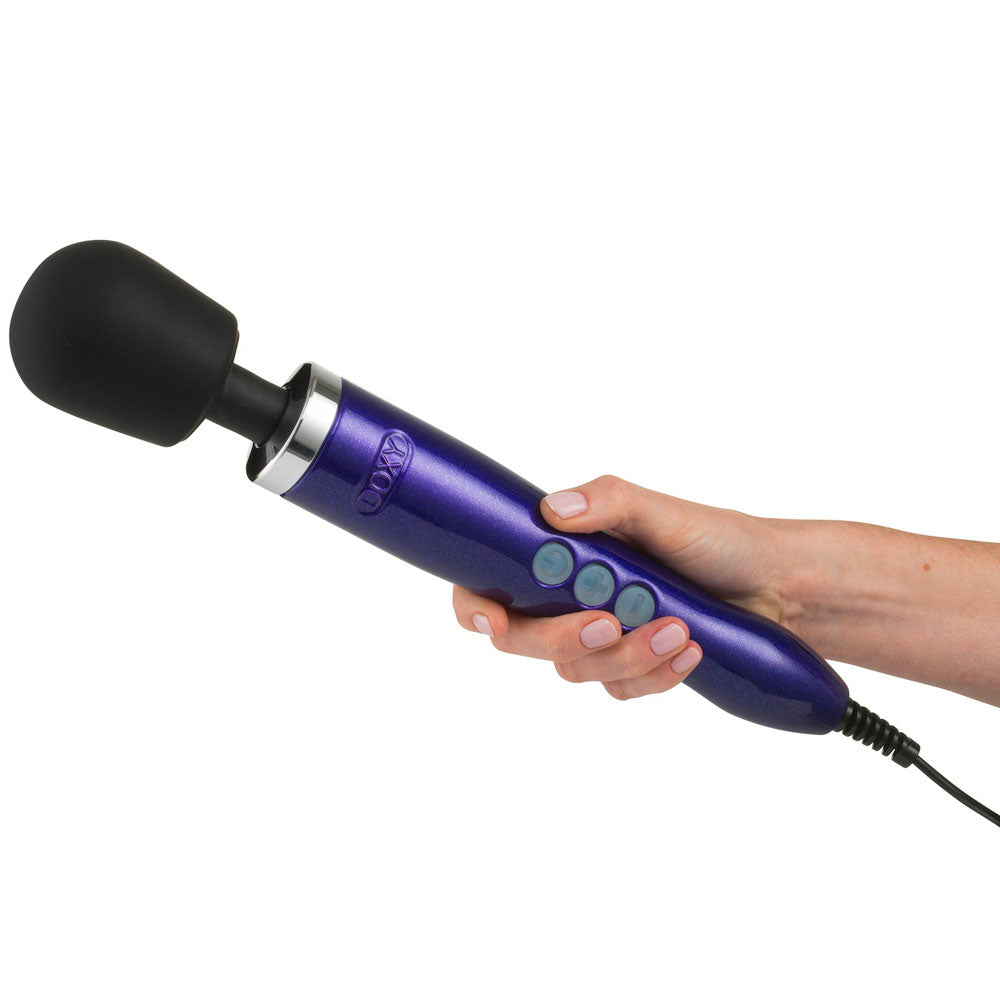 Doxy Die Cast Wand Massager PURPLE UK Plug Sex Toys > Sex Toys For Ladies > Wand Massagers and Attachments 13.5 Inches, Both, NEWLY-IMPORTED, Silicone, Wand Massagers and Attachments - So Lux