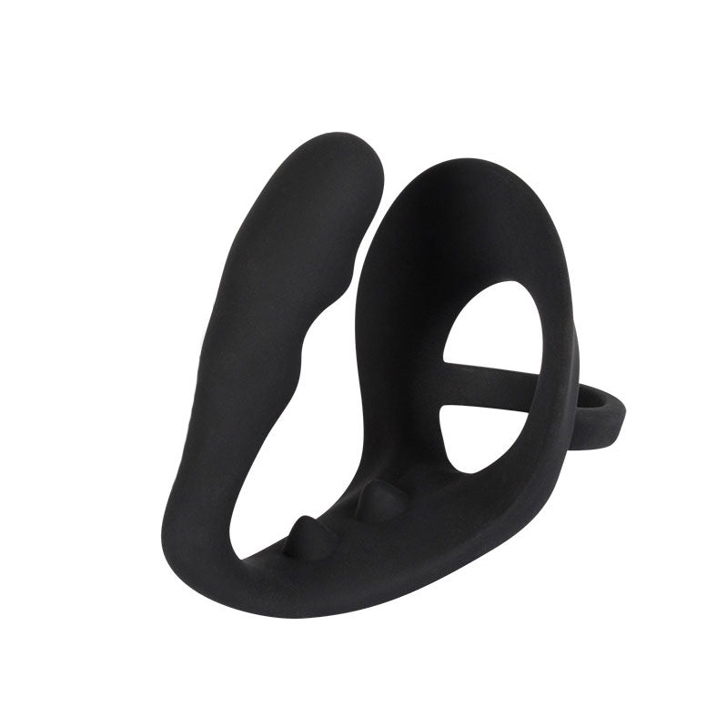 Black Velvets Cock Ring And Anal Plug Sex Toys > Sex Toys For Men > Love Ring Vibrators 5 Inches, Love Ring Vibrators, Male, NEWLY-IMPORTED, Silicone - So Luxe Lingerie