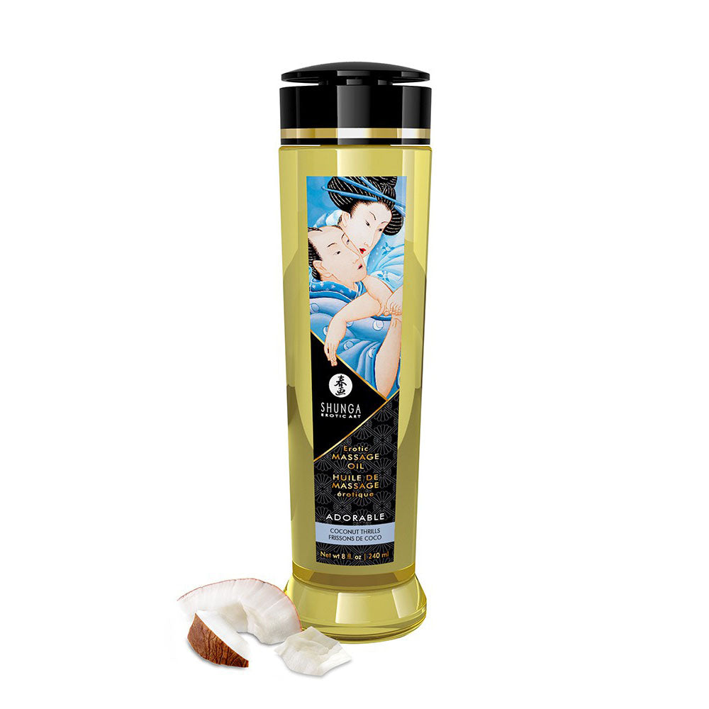 Shunga Massage Oil Adorable Coconut Thrills 240ml > Relaxation Zone > Bath and Massage Bath and Massage, Both, NEWLY-IMPORTED - So Luxe Lingerie