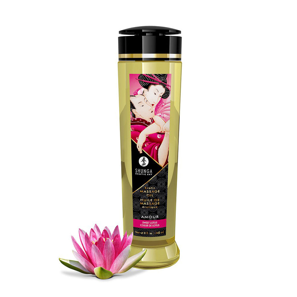 Shunga Massage Oil Amour Sweet Lotus 240ml > Relaxation Zone > Bath and Massage Bath and Massage, Both, NEWLY-IMPORTED - So Luxe Lingerie
