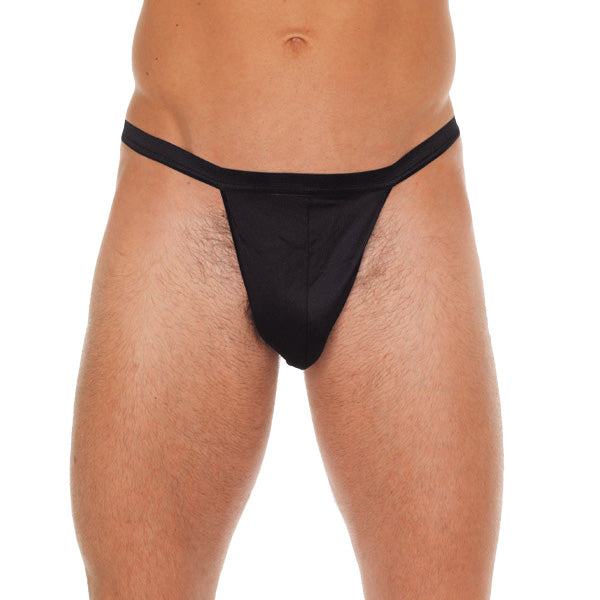 Mens Black Straight GString With Black Pouch Clothes > Sexy Briefs > Male Male, NEWLY-IMPORTED, Polyamide - So Luxe Lingerie