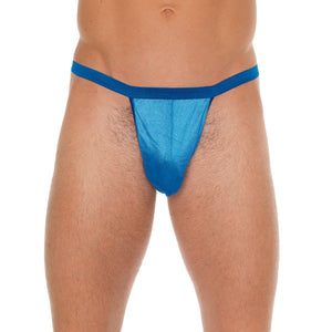 Mens Blue GString With Pouch Clothes > Sexy Briefs > Male Male, NEWLY-IMPORTED, Polyamide - So Luxe Lingerie