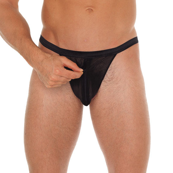 Mens Black GString With Pouch Clothes > Sexy Briefs > Male Male, NEWLY-IMPORTED, Polyamide - So Luxe Lingerie