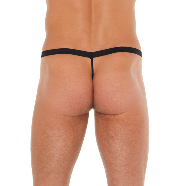 Mens Black GSting With Zipper On Red Pouch Clothes > Sexy Briefs > Male Male, NEWLY-IMPORTED, Polyamide - So Luxe Lingerie