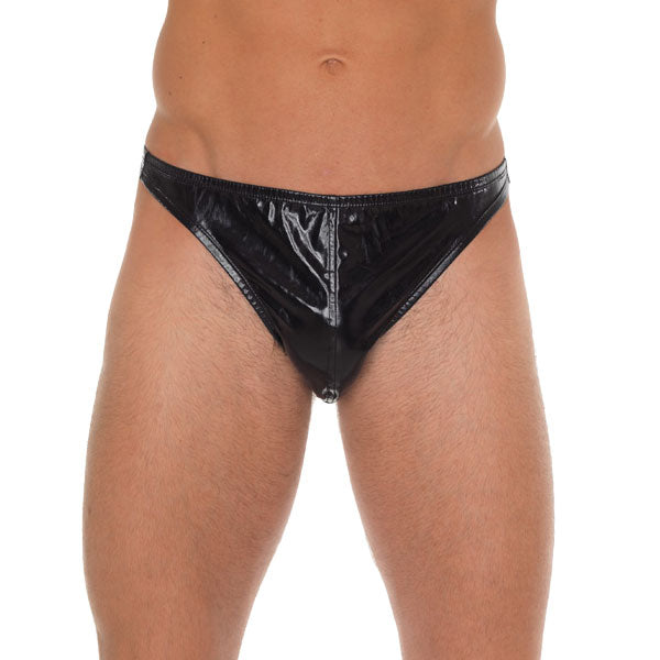 Men Black Shiny GString Clothes > Sexy Briefs > Male Male, NEWLY-IMPORTED, Polyamide - So Luxe Lingerie