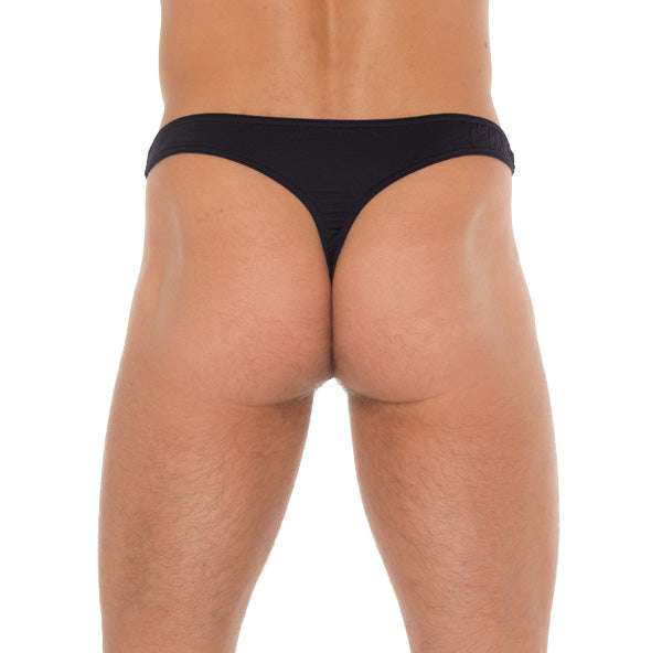 Mens Black GString With A Net Pouch Clothes > Sexy Briefs > Male Male, NEWLY-IMPORTED, Polyamide - So Luxe Lingerie