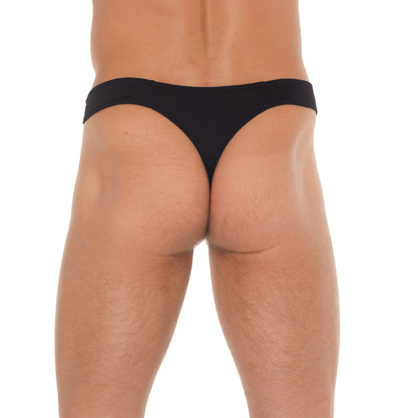 Mens Black GString With Zipper On Pouch Clothes > Sexy Briefs > Male Male, NEWLY-IMPORTED, Polyamide - So Luxe Lingerie