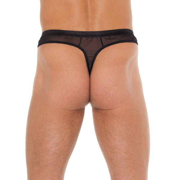 Mens Black Mesh GString Clothes > Sexy Briefs > Male Male, NEWLY-IMPORTED, Polyamide - So Luxe Lingerie