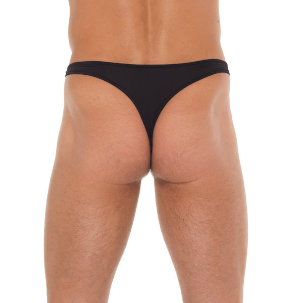 Mens Black GString With Metal Hoop Connectors Clothes > Sexy Briefs > Male Male, NEWLY-IMPORTED, Polyamide - So Luxe Lingerie