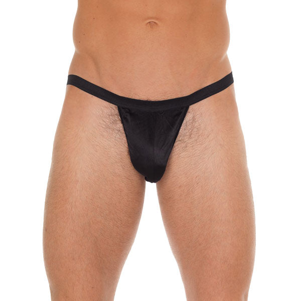 Mens Black GString With Black Pouch Clothes > Sexy Briefs > Male Male, NEWLY-IMPORTED, Polyamide - So Luxe Lingerie