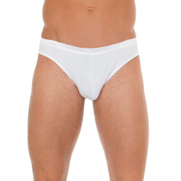 Mens White Cotton GString Clothes > Sexy Briefs > Male Cotton, Male, NEWLY-IMPORTED - So Luxe Lingerie