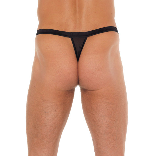Mens Black GString With Red Pouch Clothes > Sexy Briefs > Male Male, NEWLY-IMPORTED, Polyamide - So Luxe Lingerie