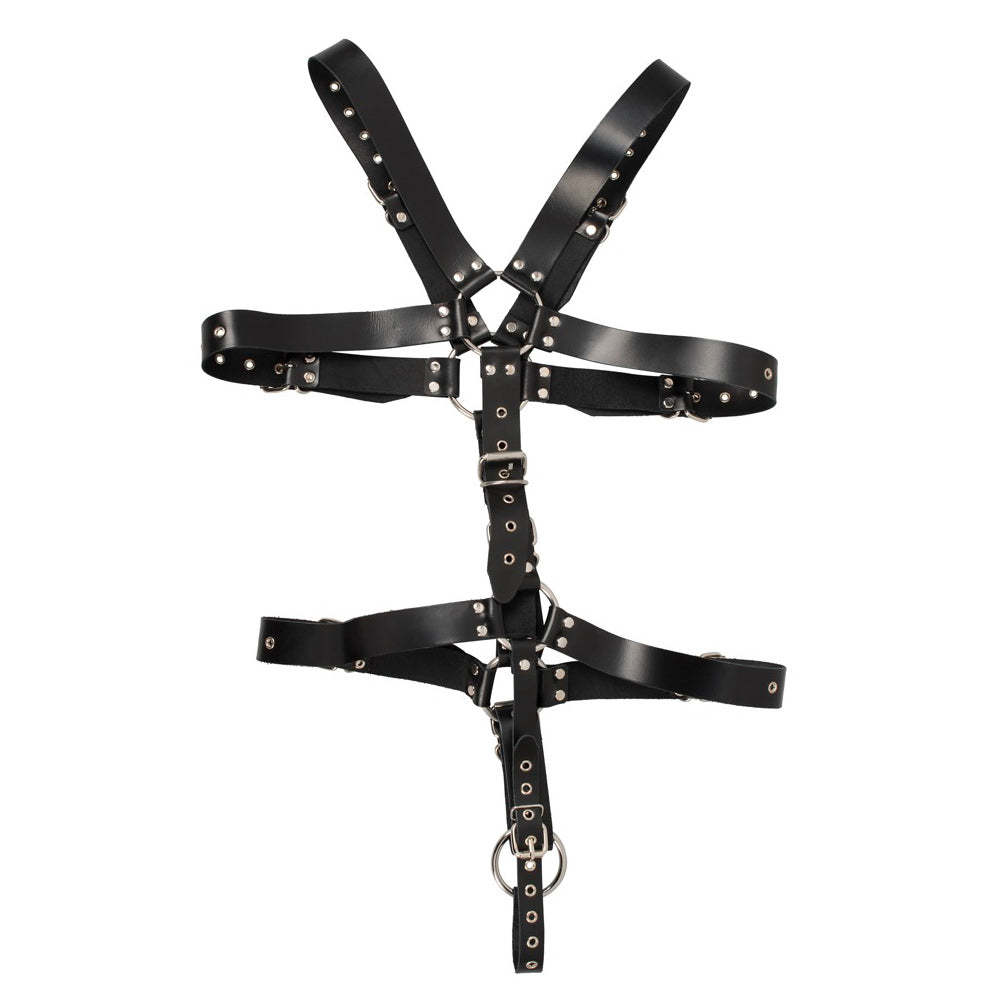 Mens Leather Adjustable Harness With Cock Ring Bondage Gear > Restraints Leather, Male, NEWLY-IMPORTED, Restraints - So Luxe Lingerie