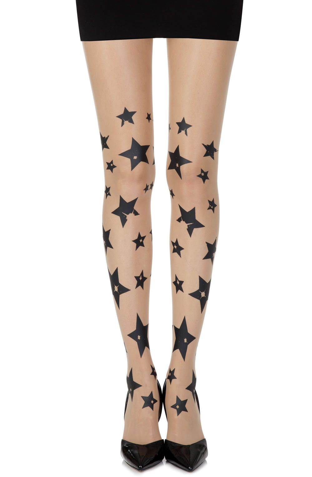 Zohara “Shooting Stars” Skin Sheer Print Tights  Hosiery, NEWLY-IMPORTED, Tights, Zohara - So Luxe Lingerie
