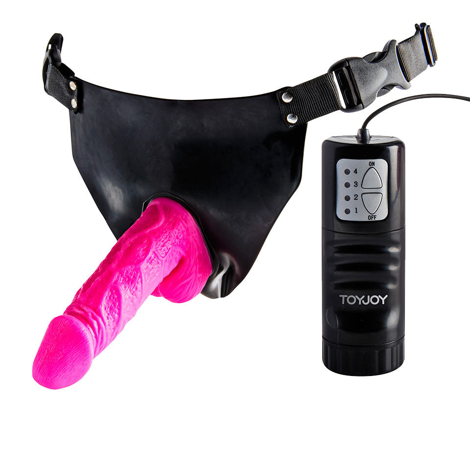 Toy Joy Pink Powergirl Strap On Vibrating Dong Sex Toys > Realistic Dildos and Vibes > Vibrating Strap Ons 6 Inches, Female, NEWLY-IMPORTED, PVC, Vibrating Strap Ons - So Luxe Lingerie