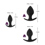 Load image into Gallery viewer, Black Velvet Silicone Three Piece Anal Training Set &gt; Anal Range &gt; Butt Plugs 3, 3.5 and 3.75 inches, Both, Butt Plugs, NEWLY-IMPORTED, Silicone - So Luxe Lingerie
