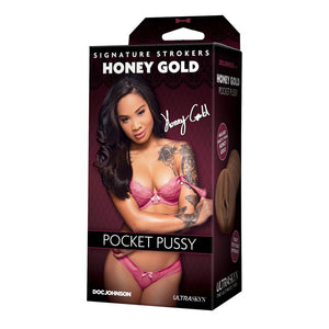 Signature Strokers Honey Gold Pocket Pussy > Sex Toys For Men > Masturbators 5.75 Inches, Male, Masturbators, NEWLY-IMPORTED, Realistic Feel - So Luxe Lingerie