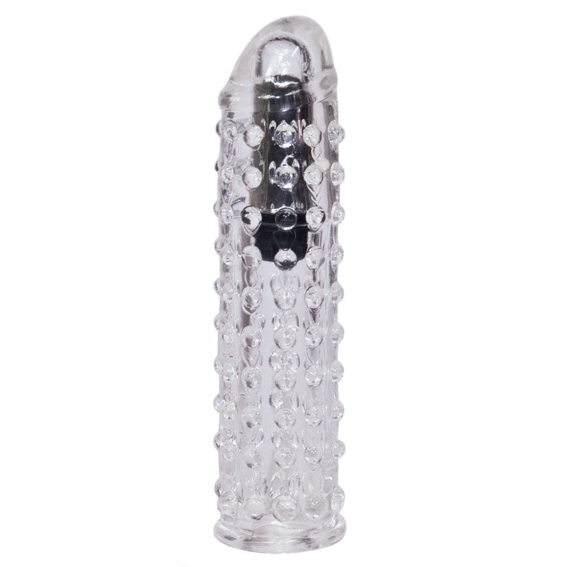 Clear Vibrating Penis Sleeve Sex Toys > Sex Toys For Men > Penis Sleeves 6.25 Inches, Jelly, Male, NEWLY-IMPORTED, Penis Sleeves - So Luxe Lingerie