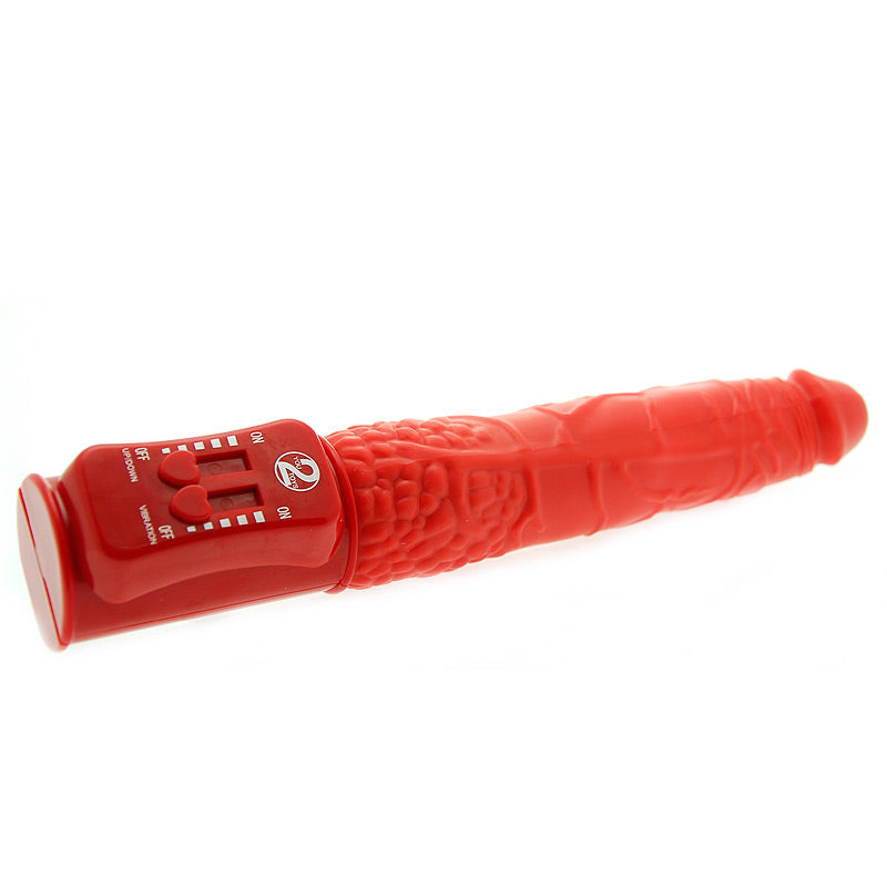 Red Push Standard Vibrator Sex Toys > Realistic Dildos and Vibes > Penis Vibrators 11 Inches, Female, NEWLY-IMPORTED, Penis Vibrators, Skin Safe Rubber - So Luxe Lingerie