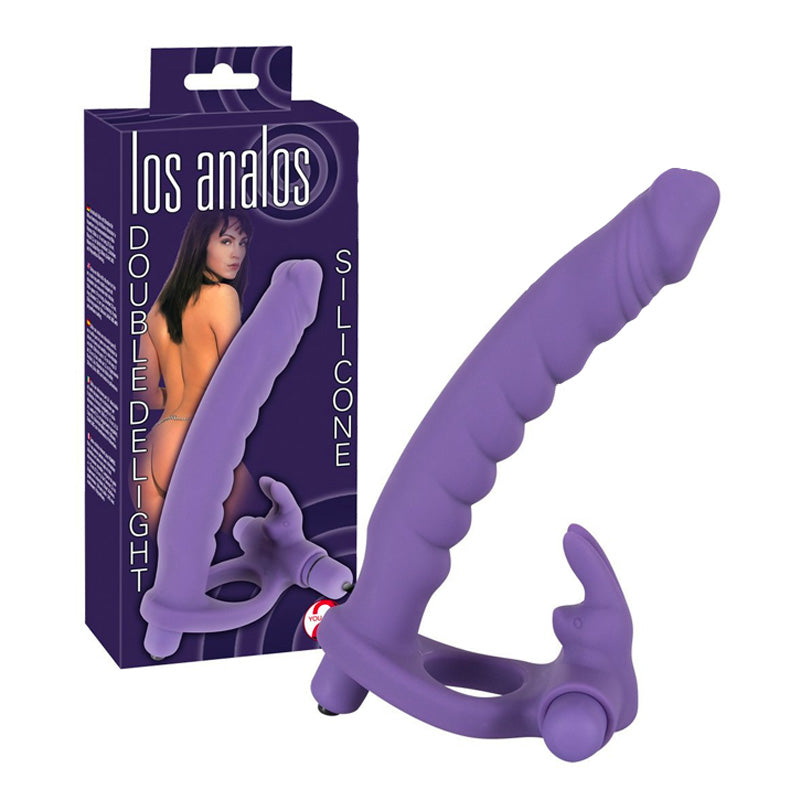 Los Analos Double Delight Vibrating Dildo And Cockring Sex Toys > Sex Toys For Ladies > Duo Penetrator 7 Inches, Duo Penetrator, Male, NEWLY-IMPORTED, Silicone - So Luxe Lingerie