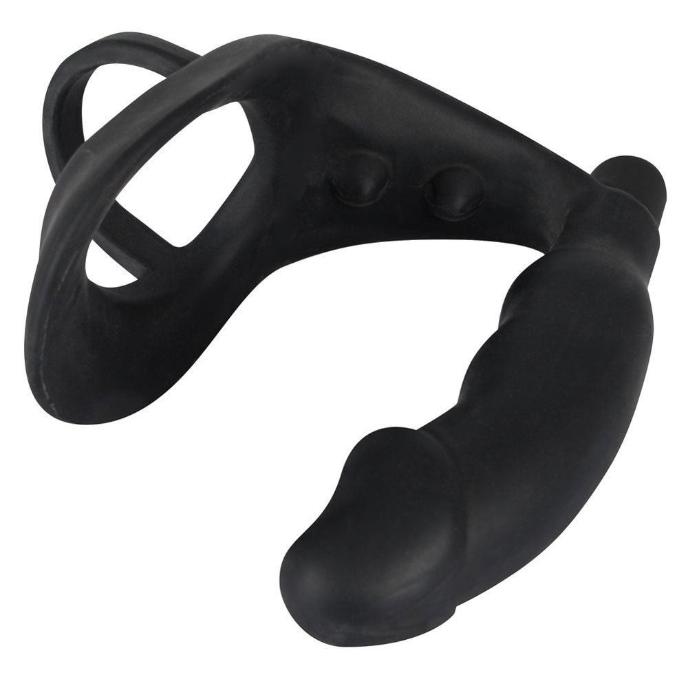 Black Velvets Cock Ring And Vibrating Anal Plug Anal Range > Prostate Massagers 5.5 Inches, Male, NEWLY-IMPORTED, Prostate Massagers, Silicone - So Luxe Lingerie