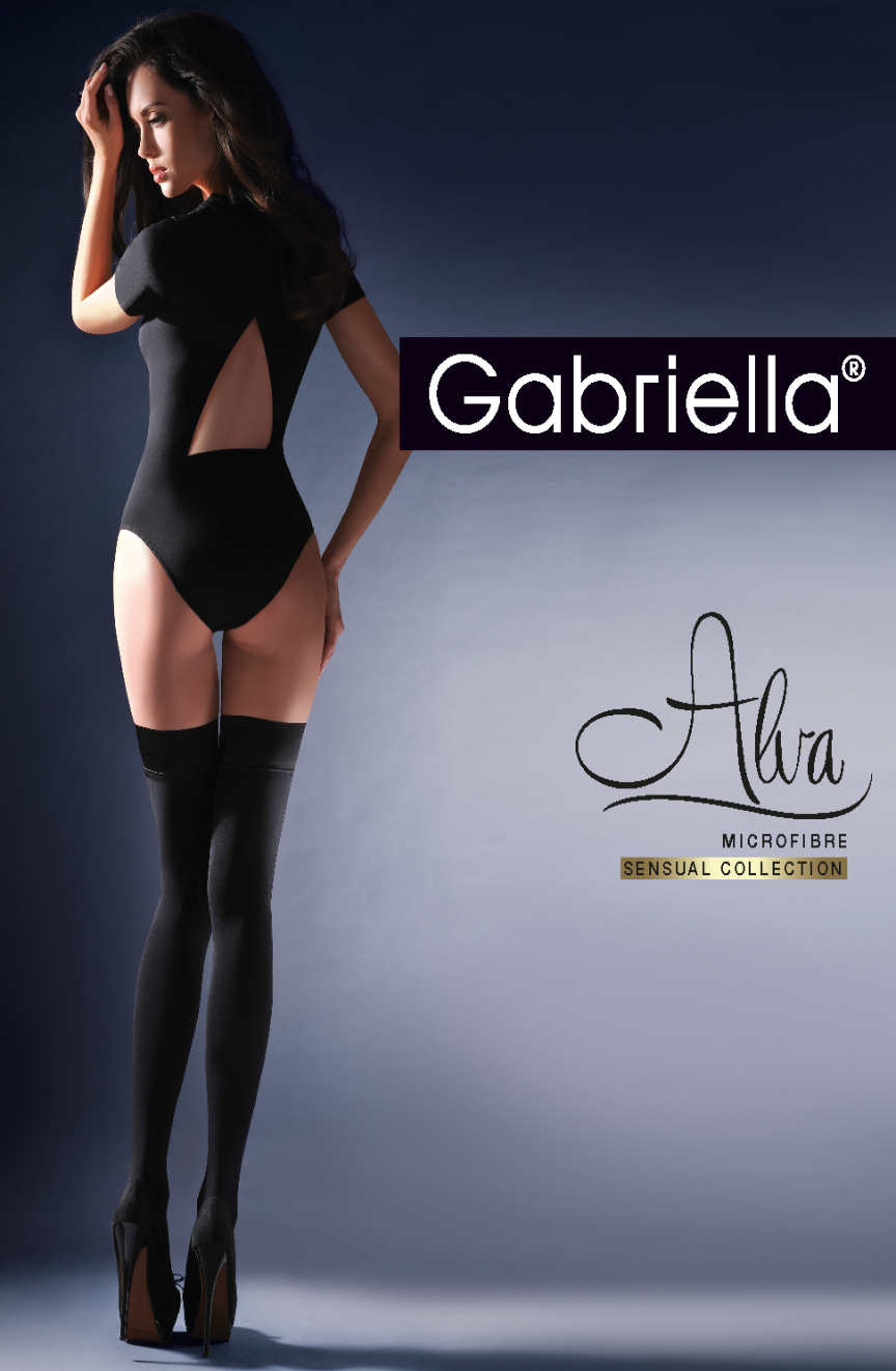 Gabriella Calze Alva 632 Nero  ()  Brands, Clubwear, Everyday, Gabriella, Hold Ups, Hosiery, NEWLY-IMPORTED - So Luxe Lingerie