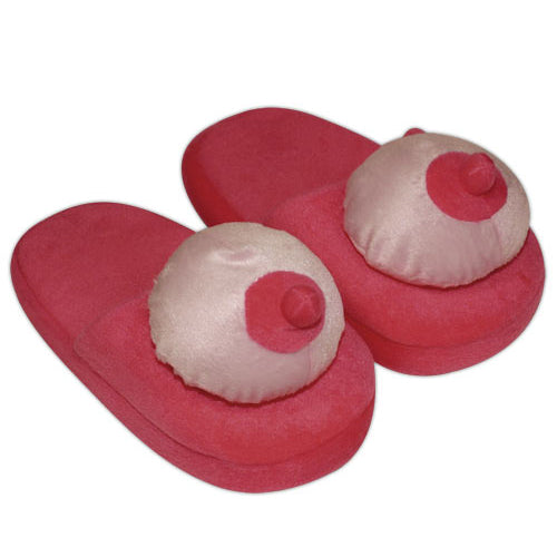 Pink Boob Slippers Novelties 4245, Both, NEWLY-IMPORTED, Novelties, Polyester - So Luxe Lingerie