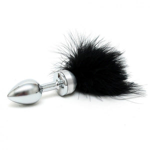 Small Butt Plug With Black Feathers Anal Range > Tail Butt Plugs Both, NEWLY-IMPORTED, Tail Butt Plugs - So Luxe Lingerie