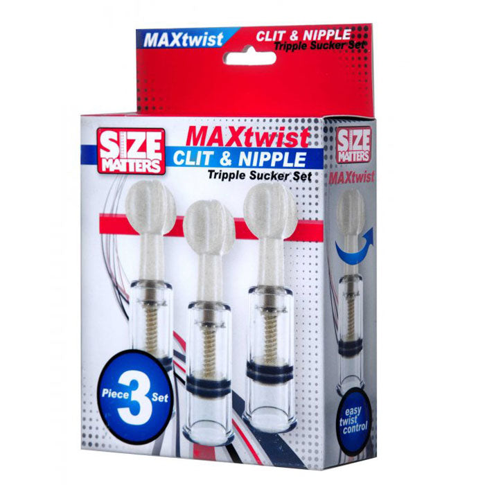 Max Twist Clit and Nipple Triple Sucker Set Sex Toys > Sex Toys For Ladies > Female Pumps Female, Female Pumps, NEWLY-IMPORTED, Plastic - So Luxe Lingerie