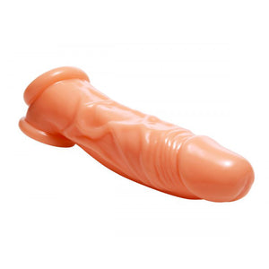 Realistic Flesh Penis Enhancer and Ball Stretcher 8 Inches Sex Toys > Sex Toys For Men > Penis Extenders 8 inches, Male, NEWLY-IMPORTED, Penis Extenders, Rubber - So Luxe Lingerie