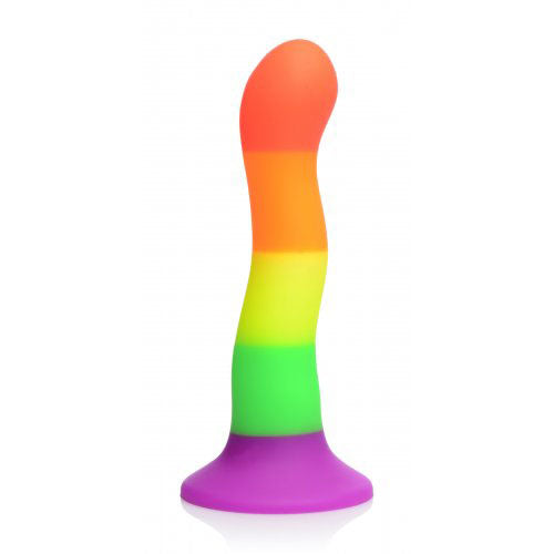 Proud Rainbow Silicone Dildo with Harness > Realistic Dildos and Vibes > Strap on Dildo 7.2 inch, Both, NEWLY-IMPORTED, Silicone, Strap on Dildo - So Luxe Lingerie