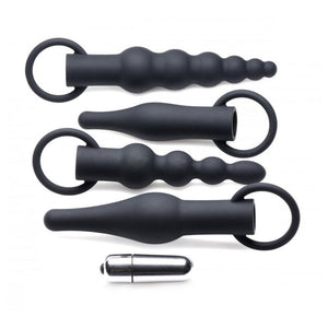 Premium Ringed Rimmers Training Set > Anal Range > Vibrating Buttplug Both, NEWLY-IMPORTED, Silicone, Vibrating Buttplug - So Luxe Lingerie
