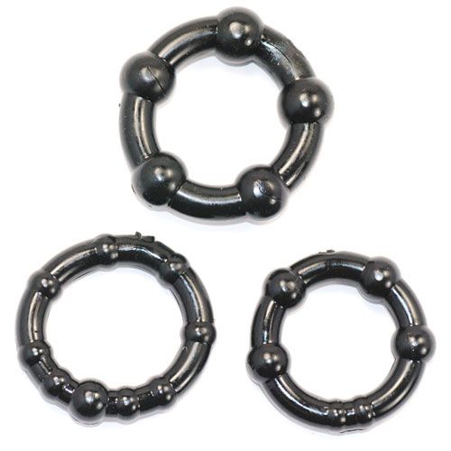 Stay Hard Beaded Cockrings > Sex Toys For Men > Love Ring Vibrators Love Ring Vibrators, Male, NEWLY-IMPORTED, Rubber - So Luxe Lingerie