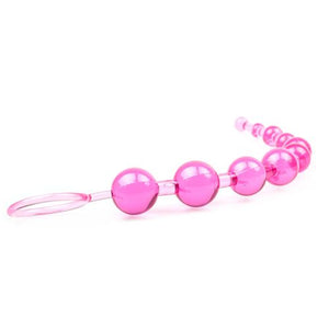 Pink Chain Of 10 Anal Beads > Anal Range > Anal Beads 11.75 Inches, Anal Beads, Both, Jelly, NEWLY-IMPORTED - So Luxe Lingerie