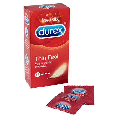 Durex Thin Feel 12 Pack Condoms Condoms > Ultra Thin Latex, Male, NEWLY-IMPORTED, Ultra Thin - So Luxe Lingerie