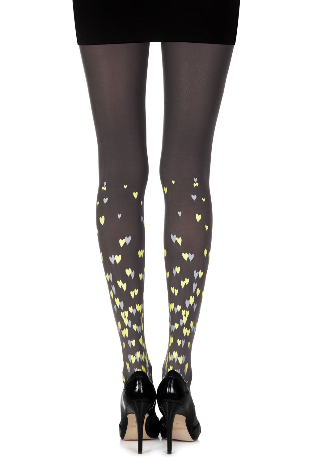 Zohara “Queen Of Hearts” Grey Print Tights  Hosiery, NEWLY-IMPORTED, Tights, Zohara - So Luxe Lingerie