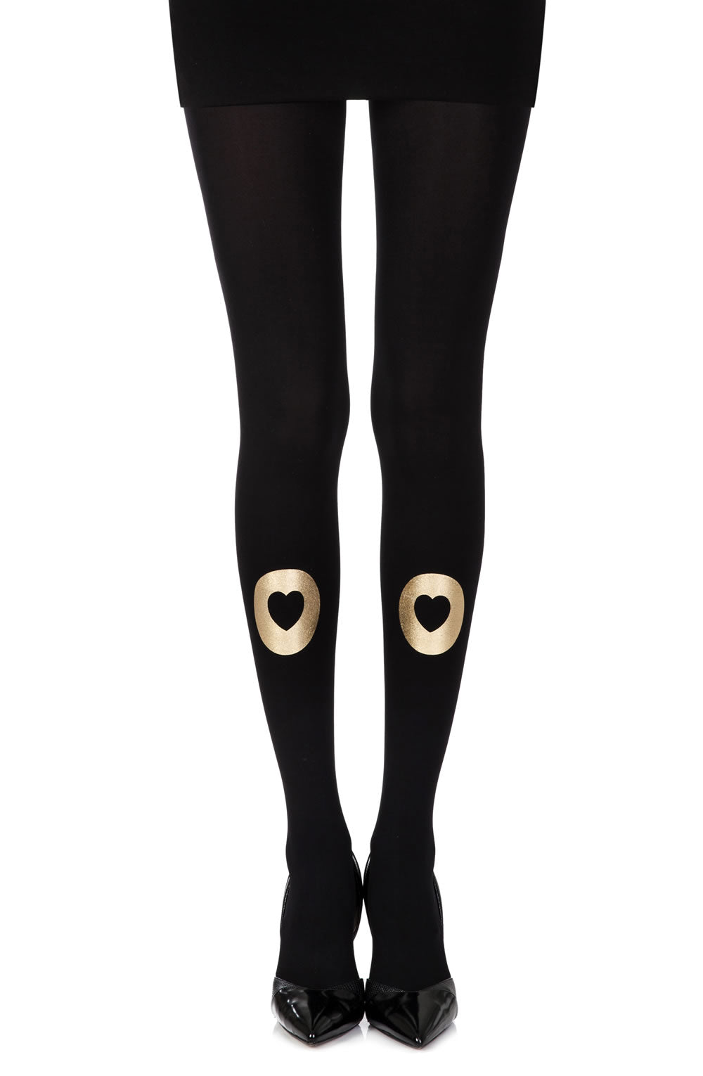 Zohara “Into y Heart” Black Print Tights  Hosiery, NEWLY-IMPORTED, Tights, Zohara - So Luxe Lingerie