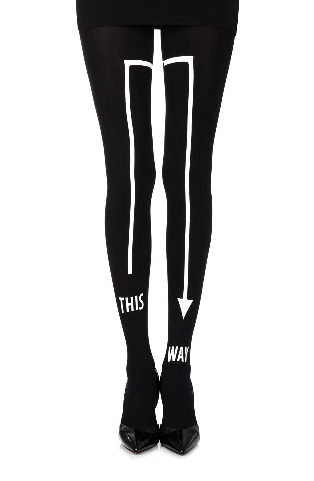Zohara “This Way” Black Print Tights  All Offers, Hosiery, NEWLY-IMPORTED, Tights, Zohara - So Luxe Lingerie