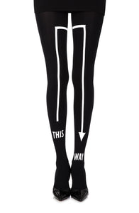 Zohara “This Way” Black Print Tights  All Offers, Hosiery, NEWLY-IMPORTED, Tights, Zohara - So Luxe Lingerie