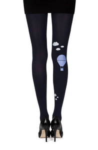Zohara “Hot Air Balloon” Blue Print Tights  Hosiery, NEWLY-IMPORTED, Tights, Zohara - So Luxe Lingerie