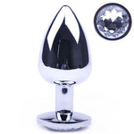 Load image into Gallery viewer, Large Metal Anal Plug With Clear Crystal &gt; Anal Range &gt; Butt Plugs 4 Inches, Both, Butt Plugs, Metal, NEWLY-IMPORTED - So Luxe Lingerie
