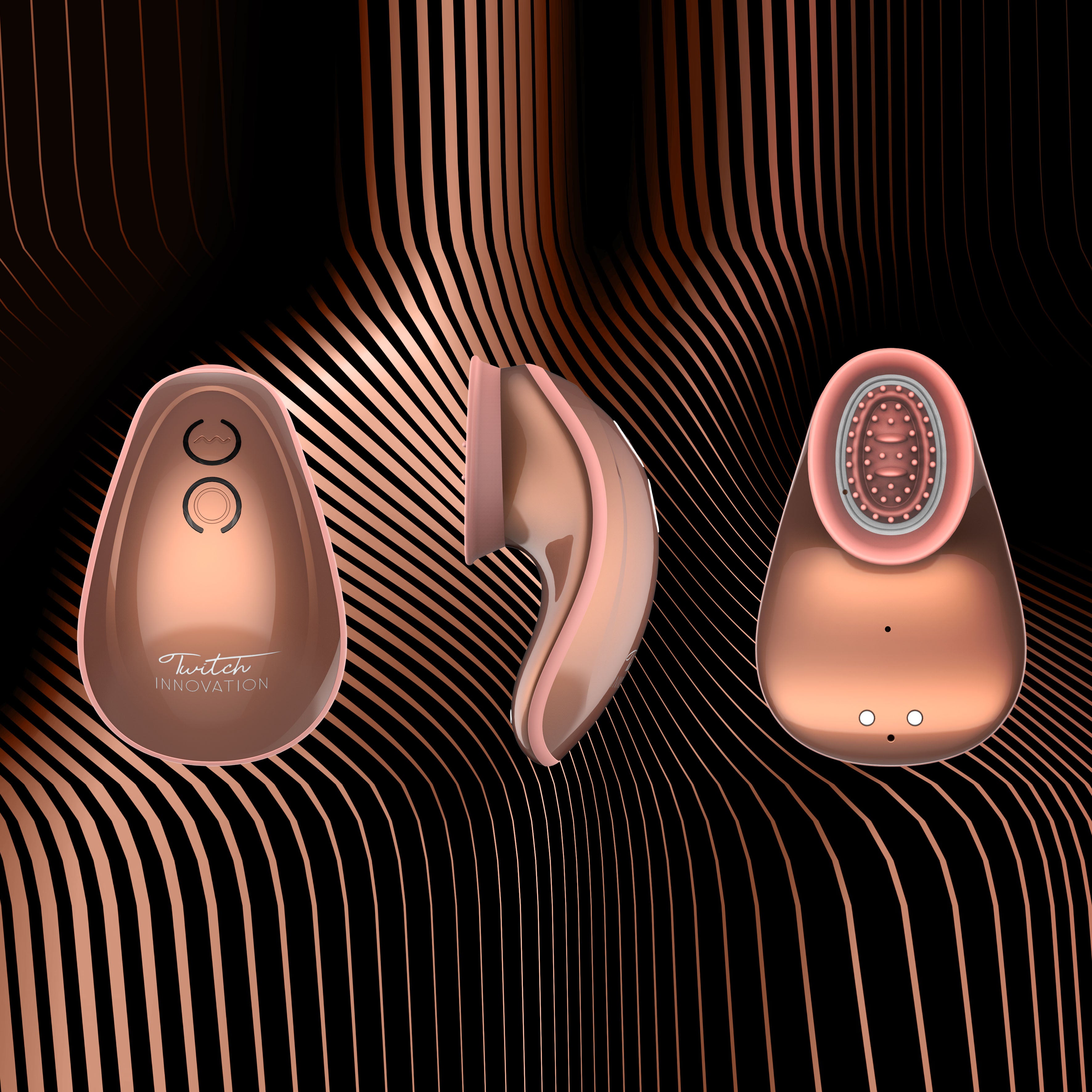 Twitch Rose Gold Hands Free Suction And Vibration Toy > Sex Toys For Ladies > Clitoral Vibrators and Stimulators 4.1 Inches, Clitoral Vibrators and Stimulators, Female, NEWLY-IMPORTED, Silico
