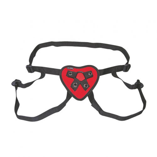 Lux Fetish Red Heart Strap On Harness Sex Toys > Realistic Dildos and Vibes > Strap On Harnesses Both, NEWLY-IMPORTED, Nylon, Strap On Harnesses - So Luxe Lingerie