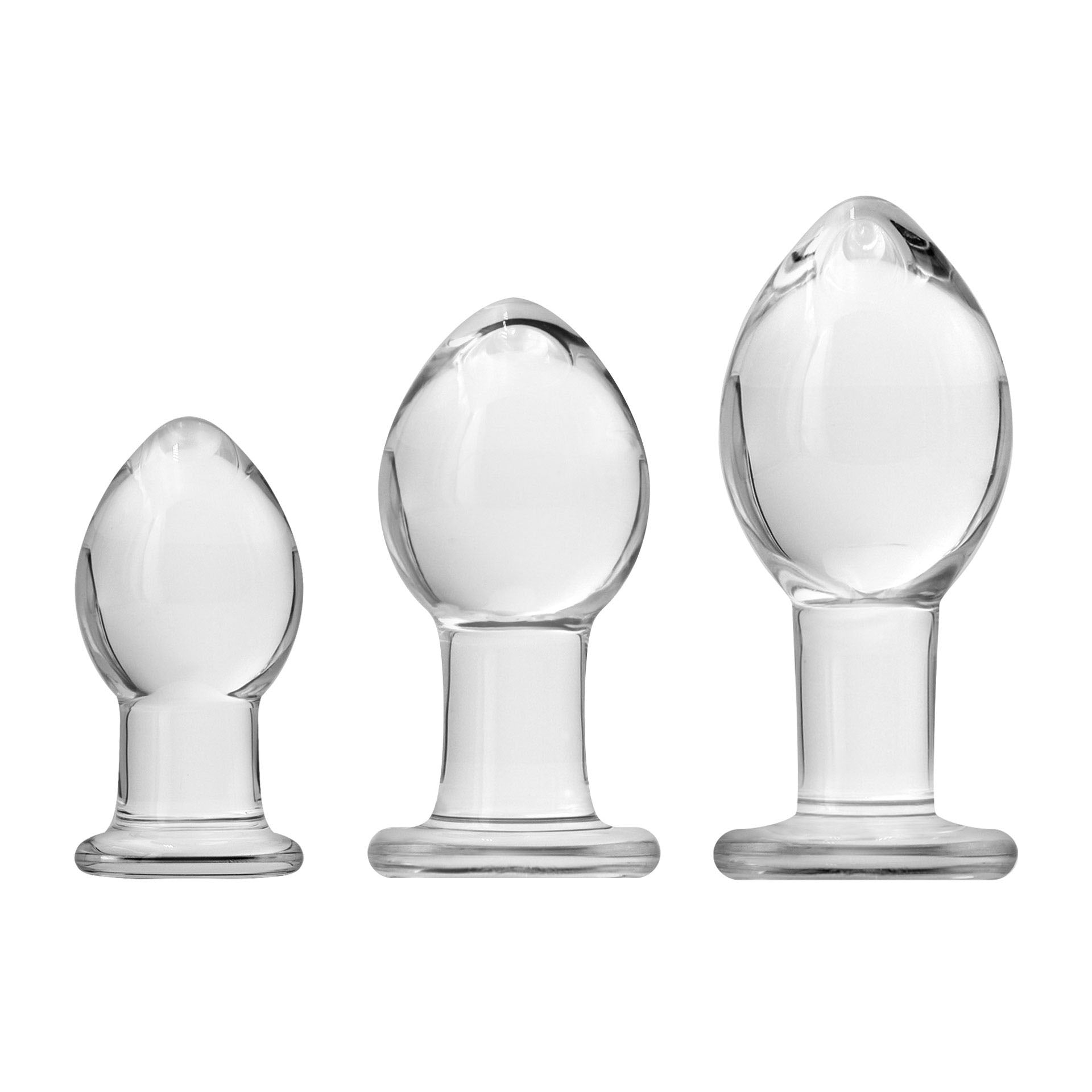 Crystal Premium Glass Trainer Kit > Anal Range > Butt Plugs Both, Butt Plugs, Glass, NEWLY-IMPORTED - So Luxe Lingerie