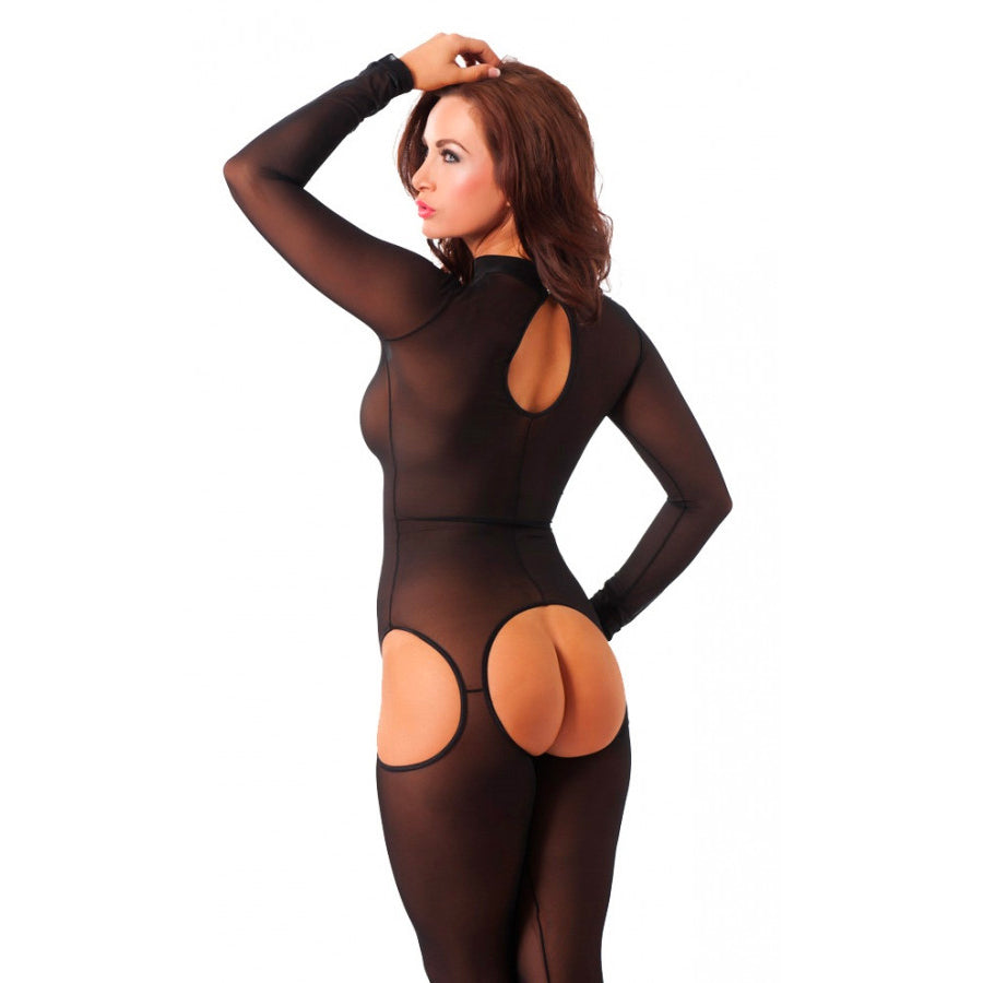 Sensual Black Open Crotch Catsuit Clothes > Bodies and Playsuits Bodies and Playsuits, Female, NEWLY-IMPORTED, Polyamide - So Luxe Lingerie