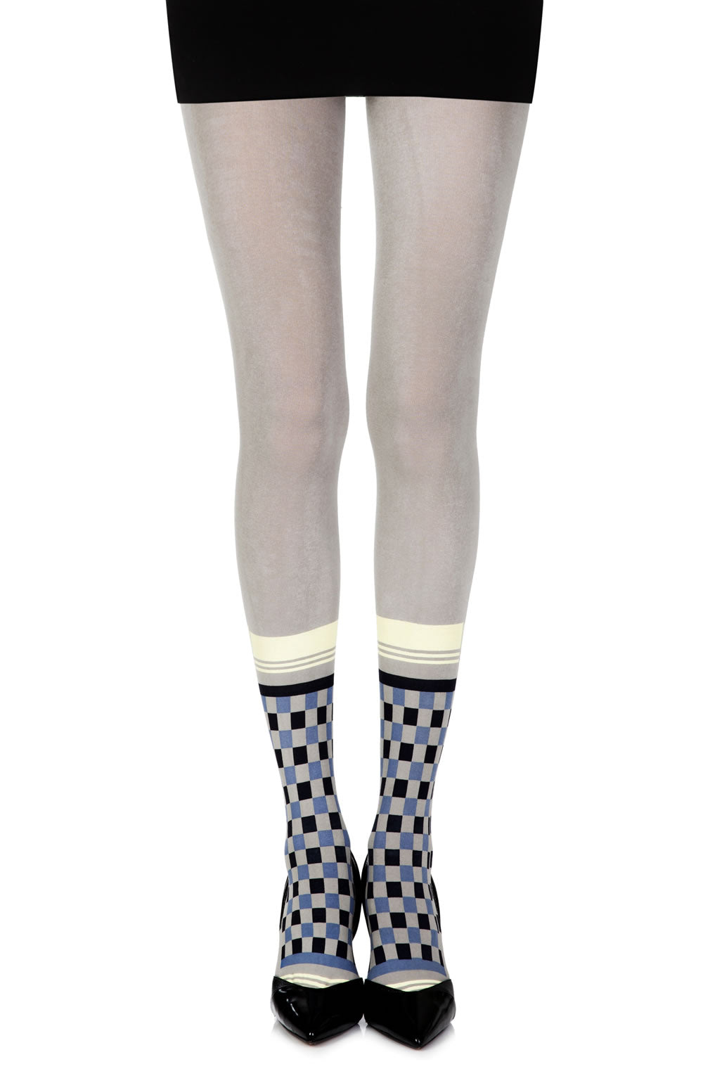 Zohara “Happy Socks” Grey/ulti Print Tights  Hosiery, NEWLY-IMPORTED, Tights, Zohara - So Luxe Lingerie