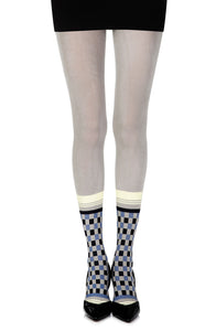 Zohara “Happy Socks” Grey/ulti Print Tights  Hosiery, NEWLY-IMPORTED, Tights, Zohara - So Luxe Lingerie