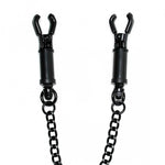 Load image into Gallery viewer, Black Metal Adjustable Nipple Clamps With Chain &gt; Bondage Gear &gt; Nipple Clamps 19 Inches, Both, Metal, NEWLY-IMPORTED, Nipple Clamps - So Luxe Lingerie
